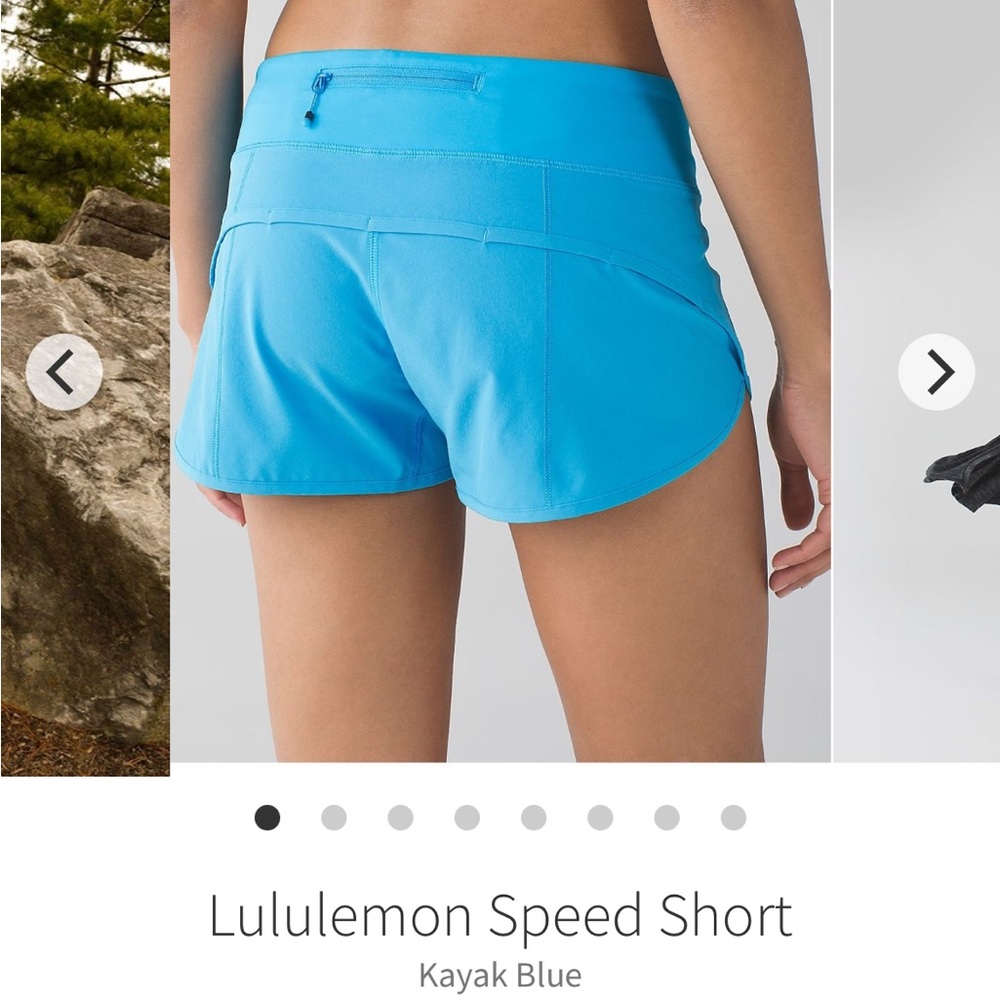 Lululemon speed short Kayak Blue EUC sz.8